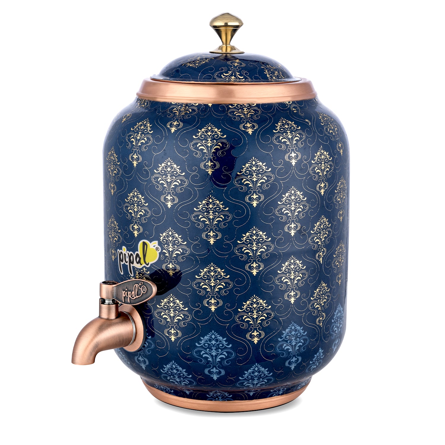 Pipal Classical Printed Copper Matka