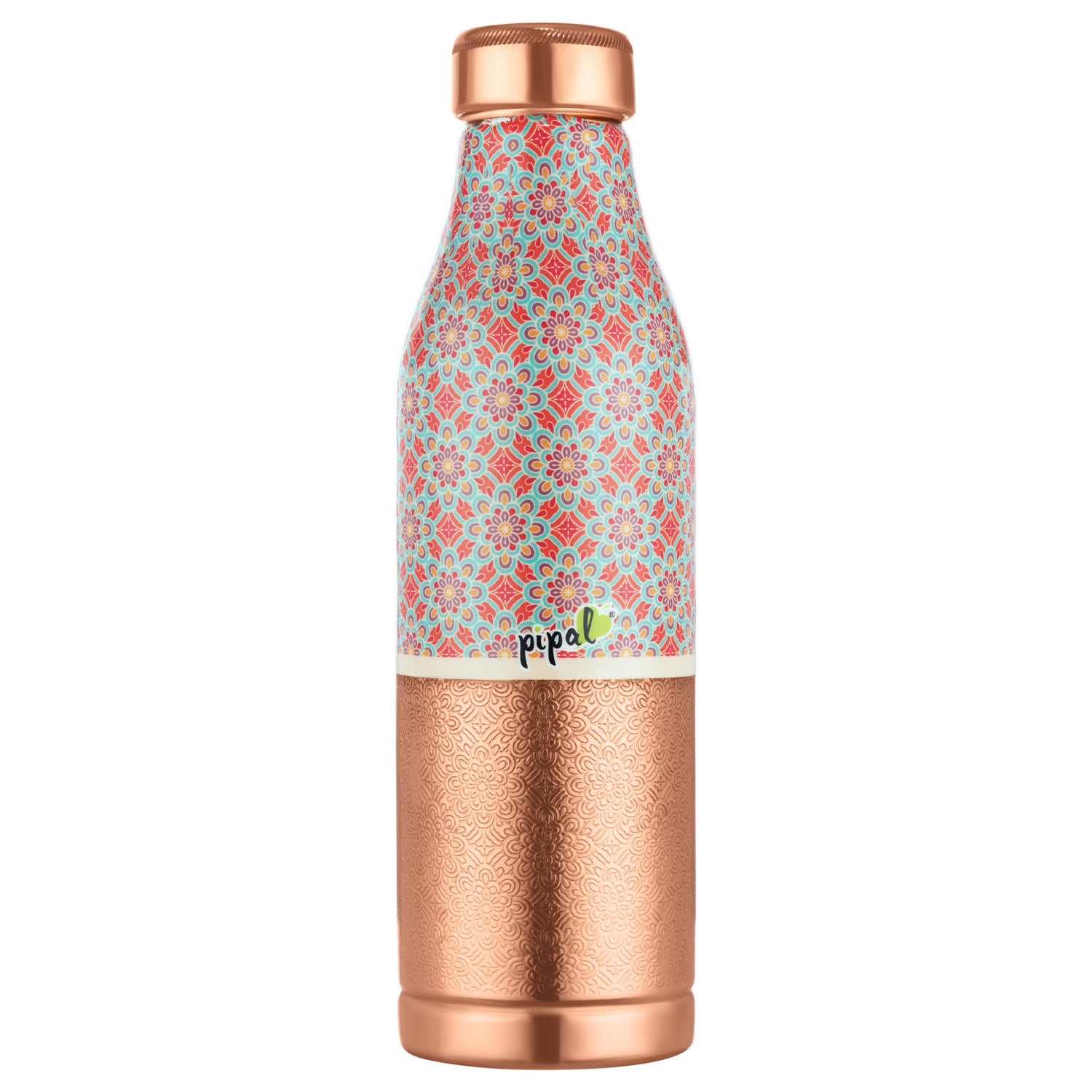Pipal Mist Half Printed Copper Bottle
