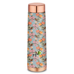 pipal valley printed copper bottle with floral print