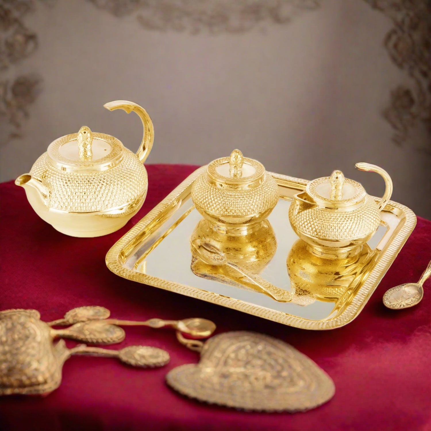 Pipal 24K Gold 5pcs Tea Set