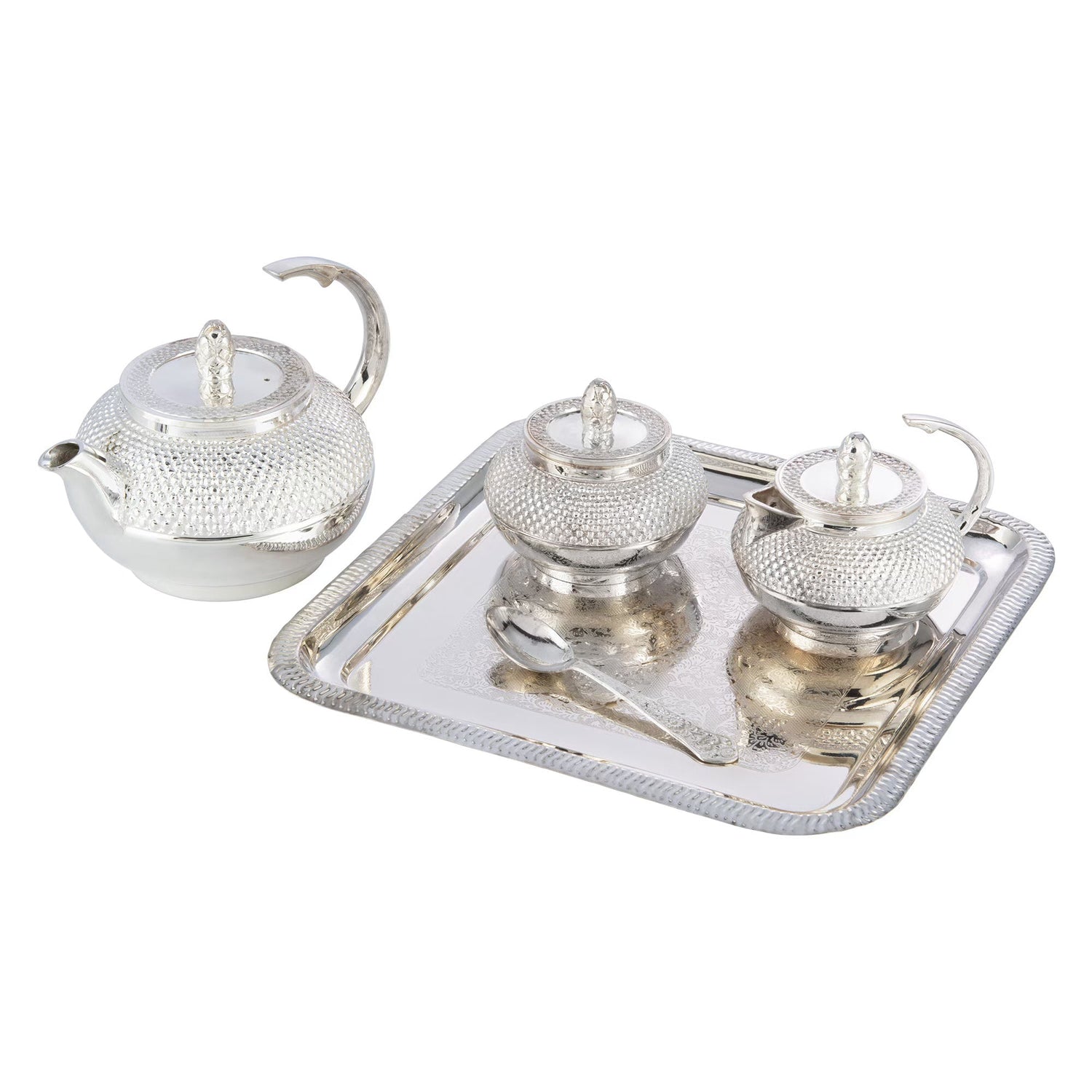 Pipal 24K Silver 5pcs Tea Set