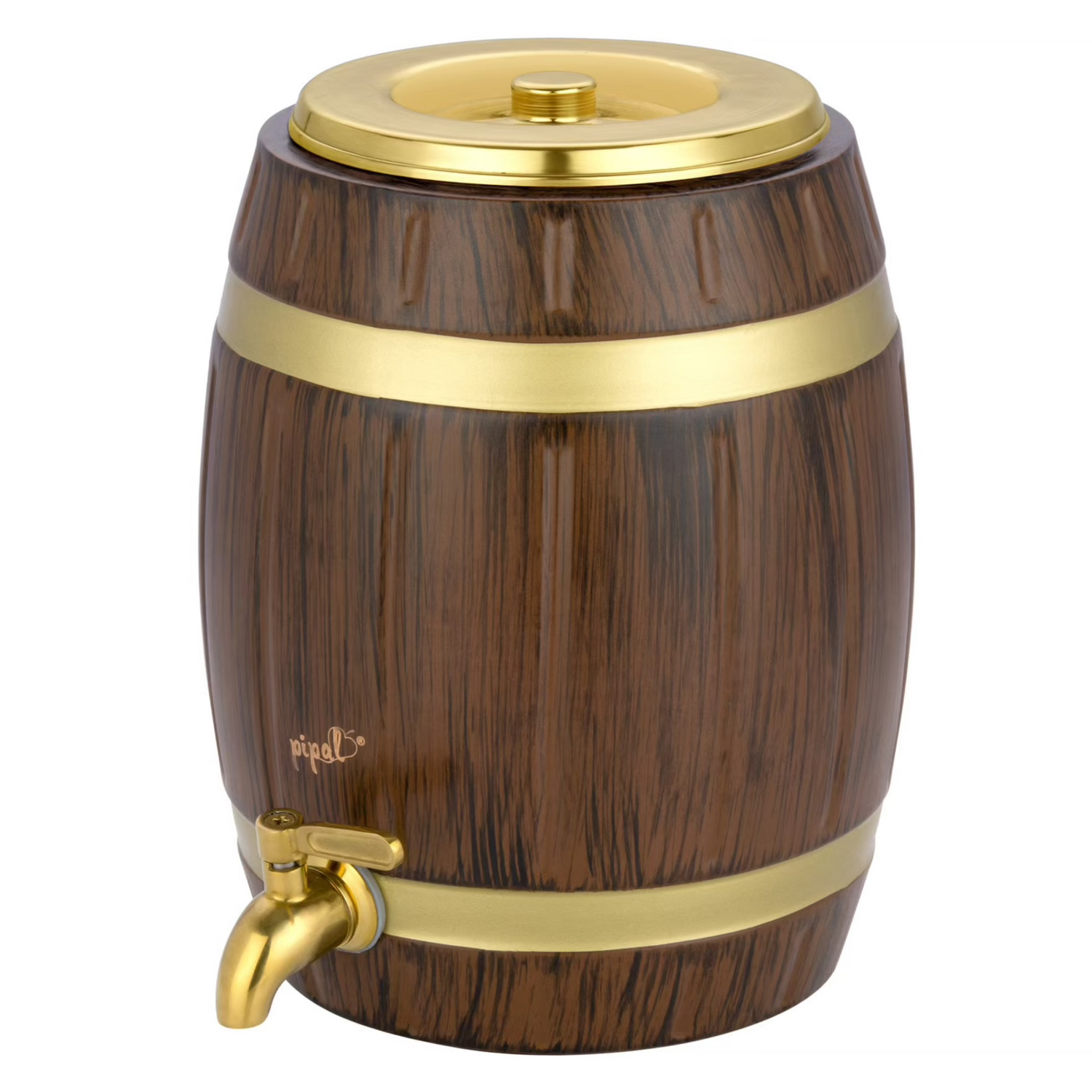 Pipal Barrel Rose Wood Textured Copper Matka