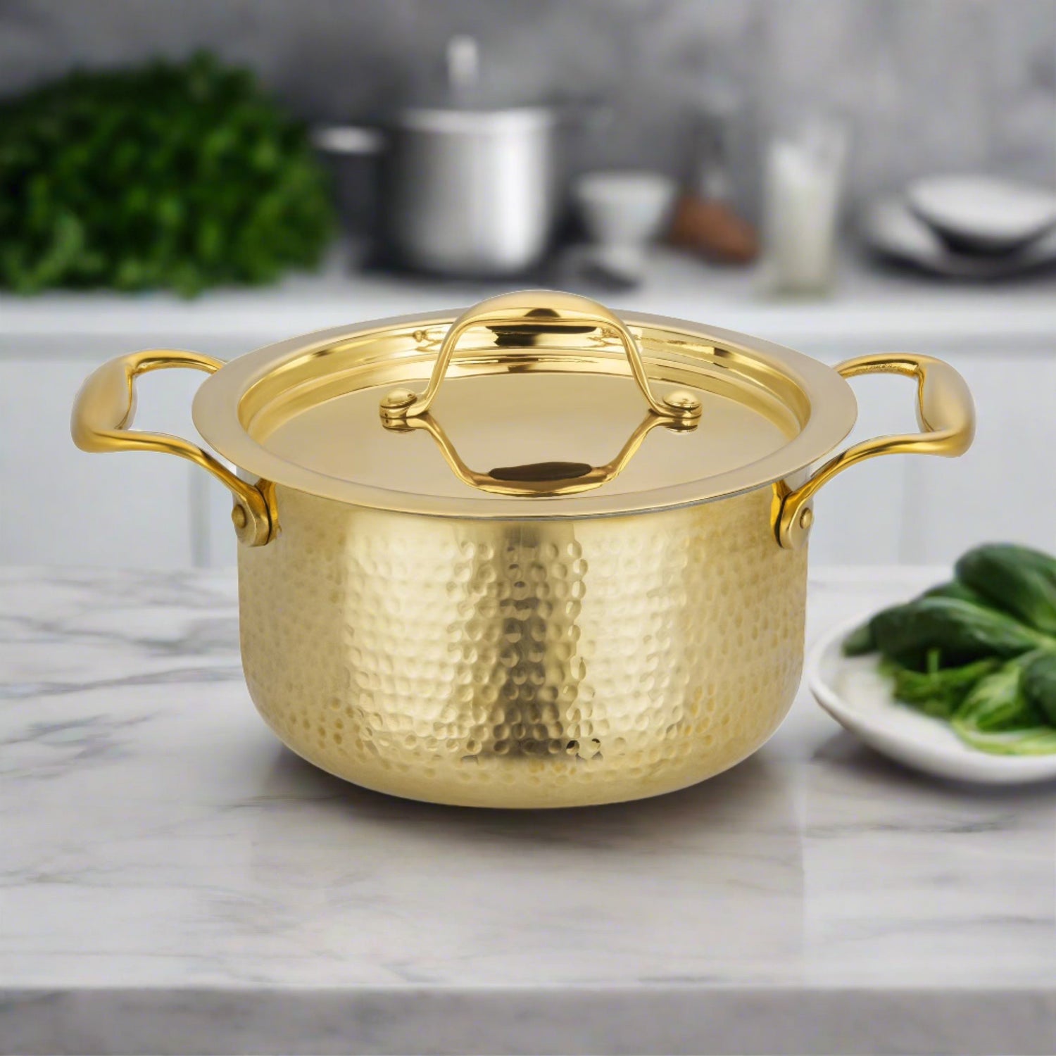 Pipal Glitter Brass Cooking Tope