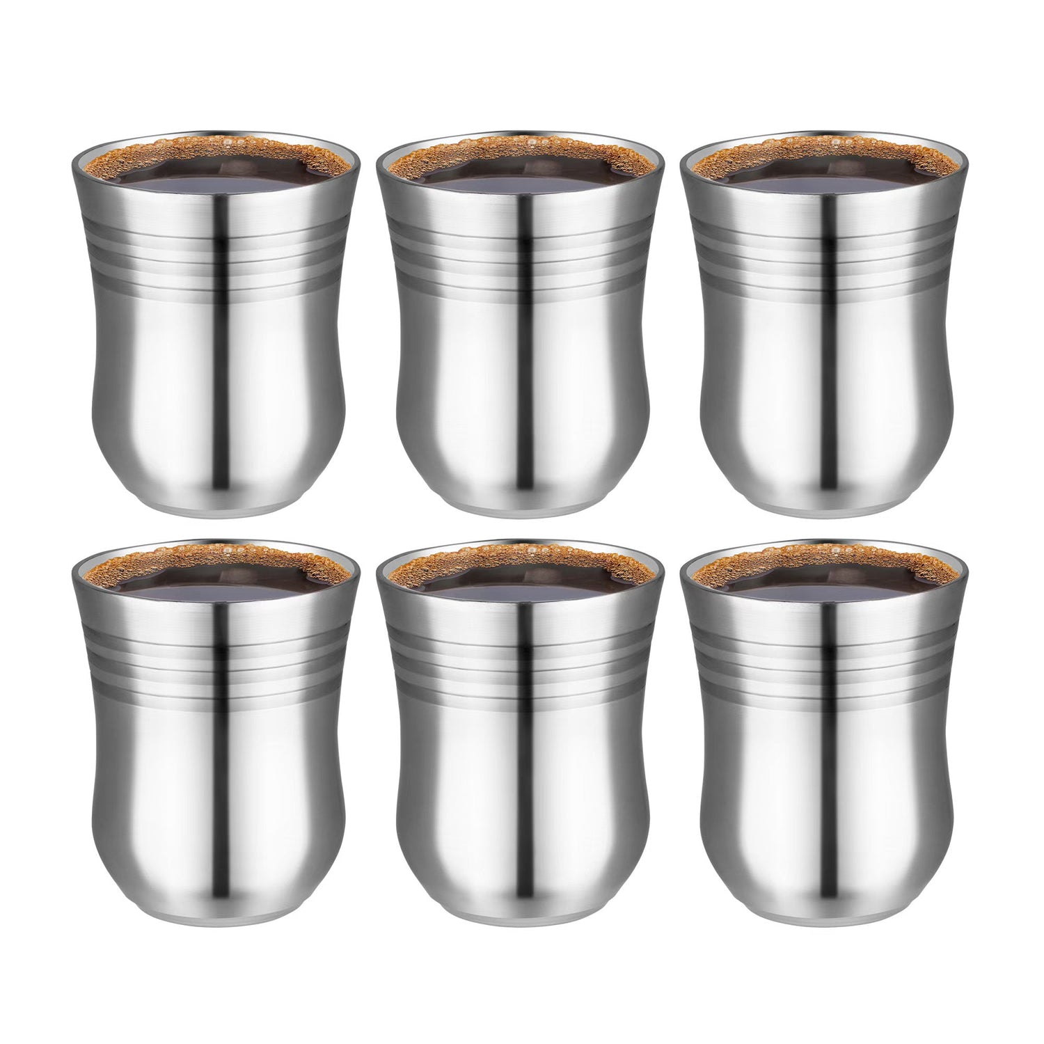 Pipal Kulhad Stainless Steel Glass 6pcs Set