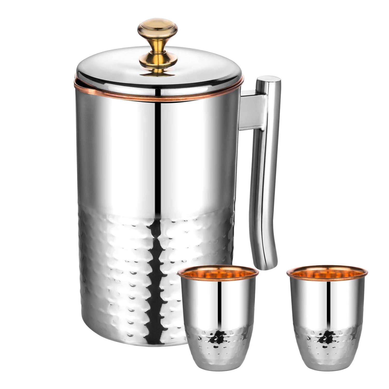 Pipal Riva Steel Copper Set (Jug and Glass)