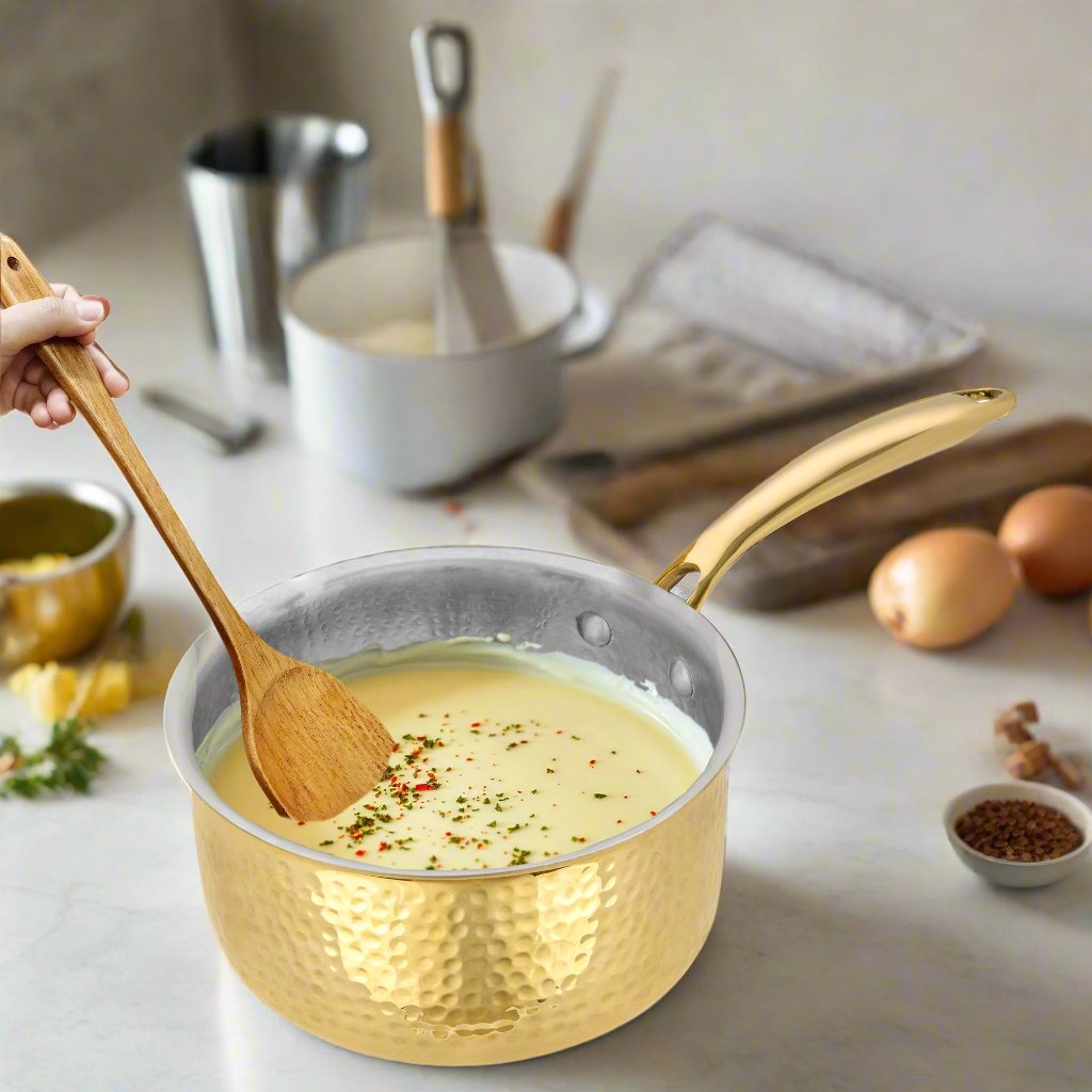 Pipal Glitter Brass Cooking Sauce Pan