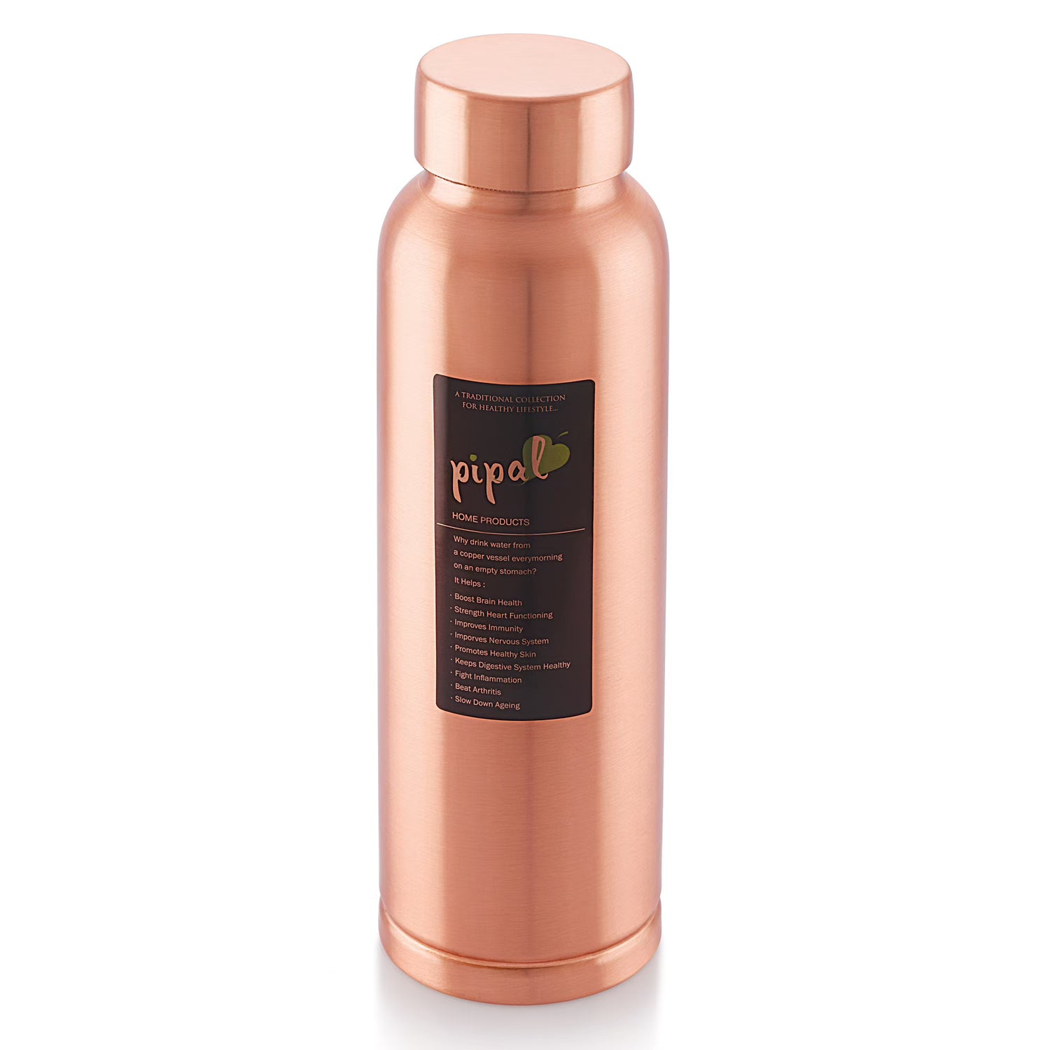 pipal caliber copper bottle front 