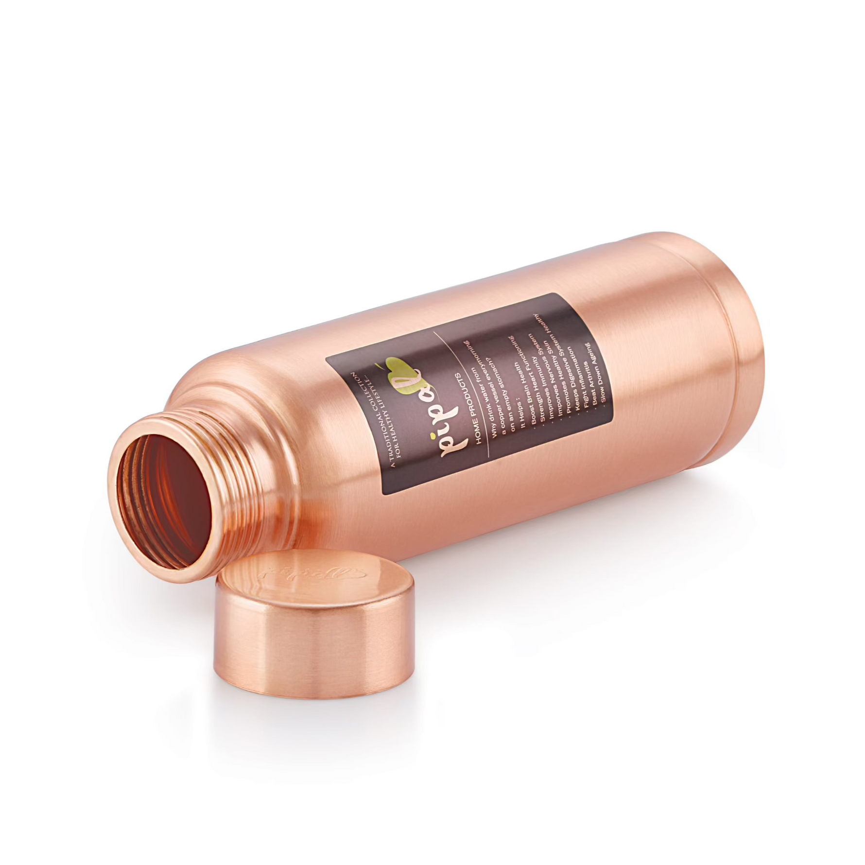 pipal caliber copper bottle front 