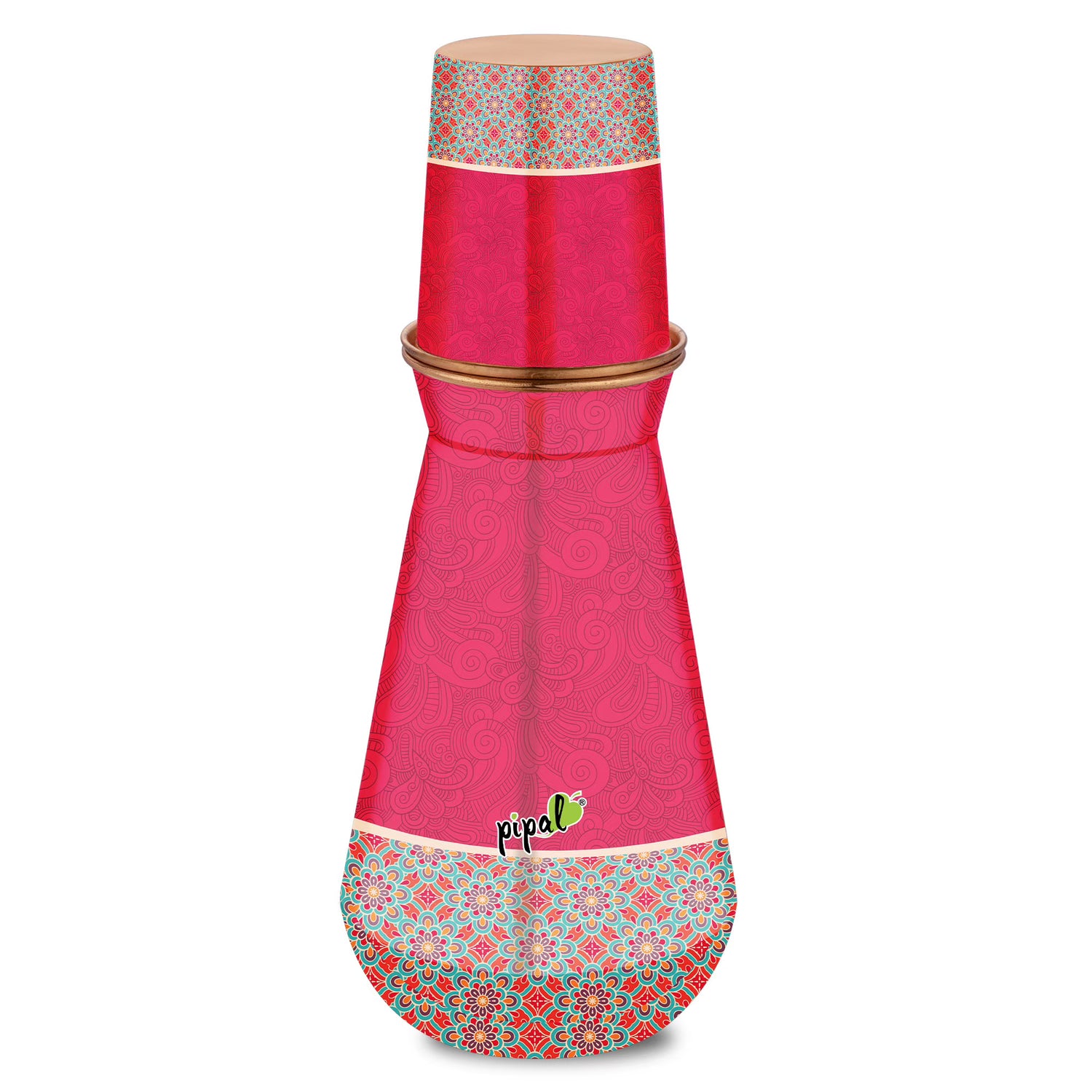 Pipal Kumbh Printed Copper Carafe