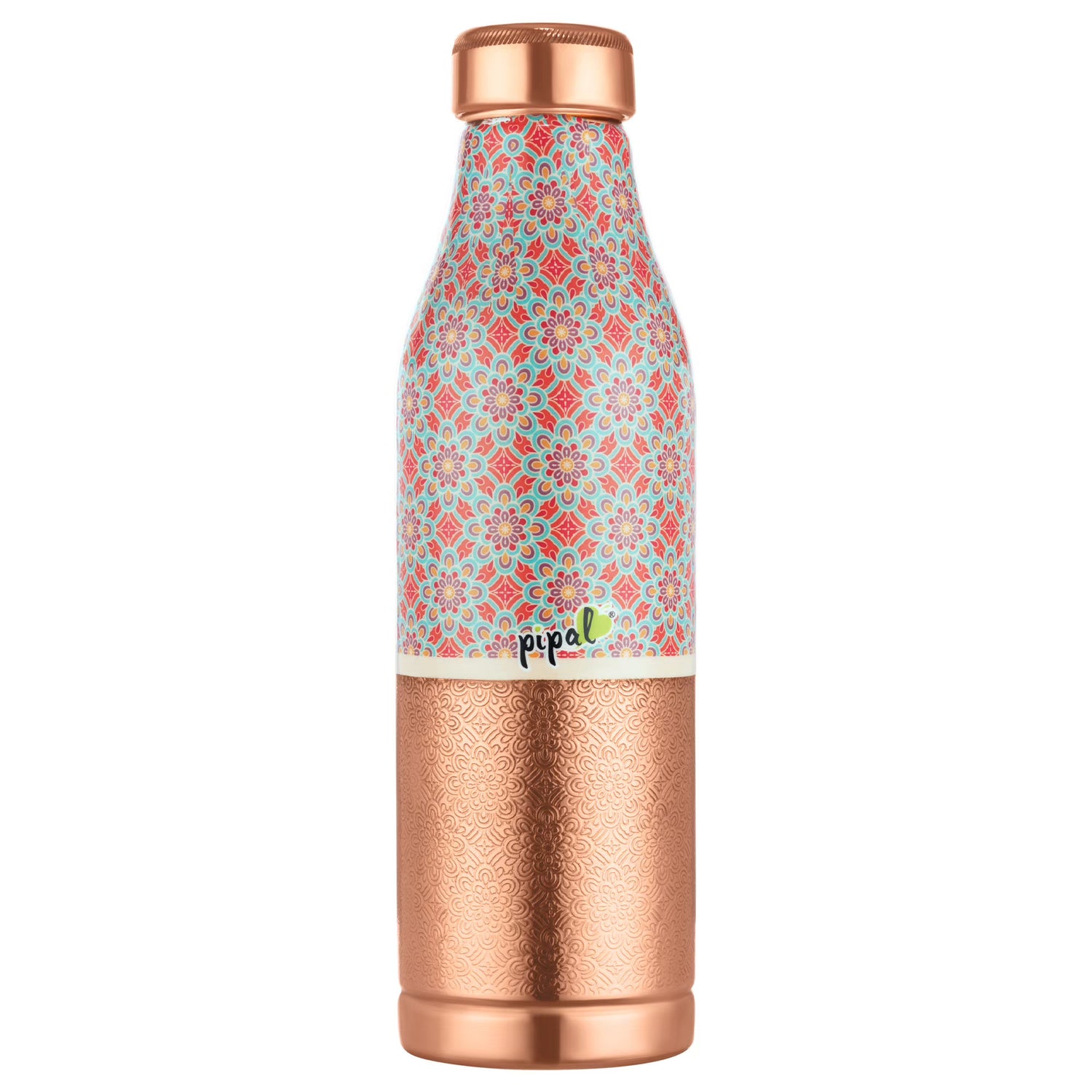 Pipal Mist Half Printed Copper Bottle