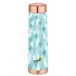 pipal valley printed copper bottle with diamond print 