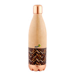 brown printed copper bottle 