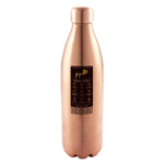 pipal atlas copper water bottle with a label on a white background