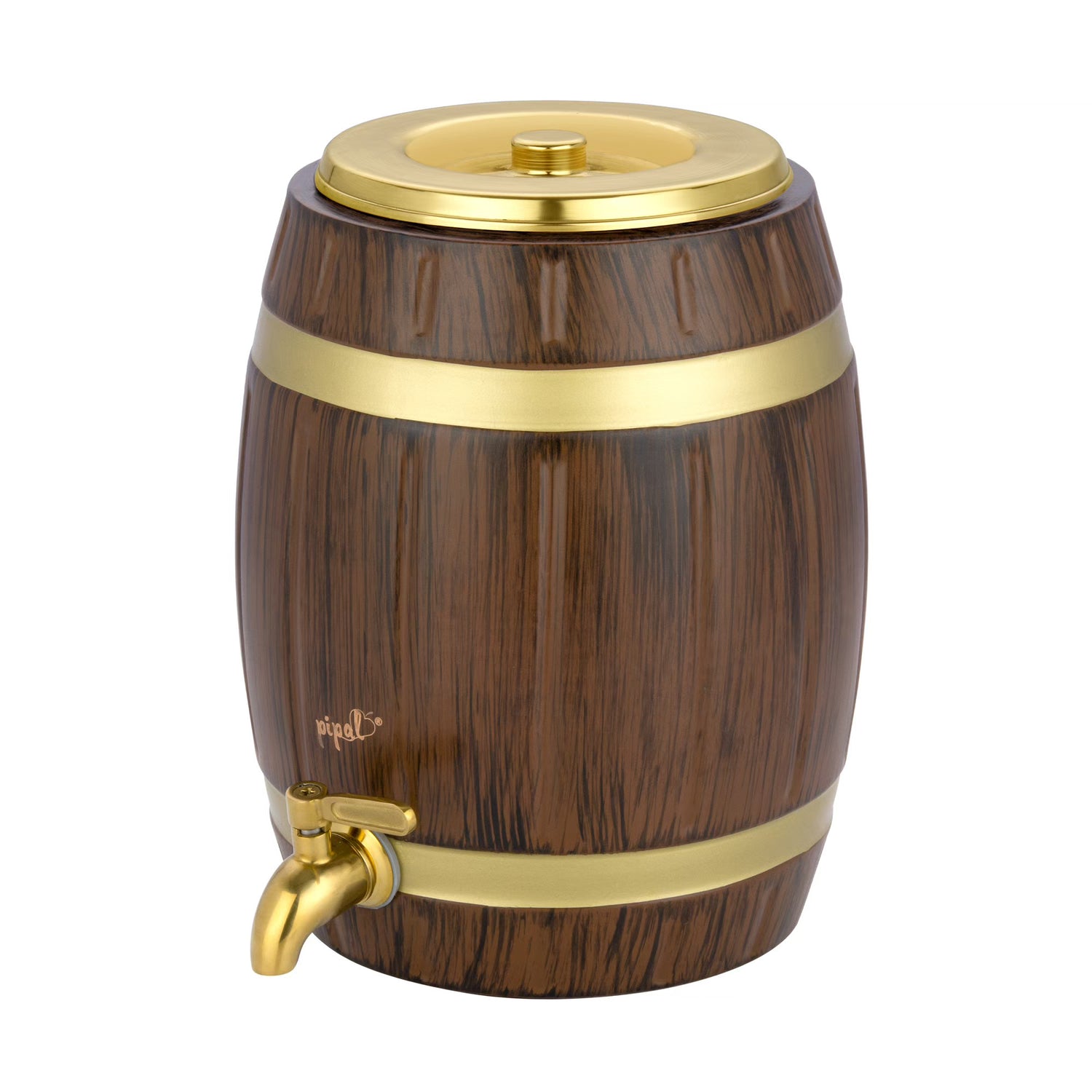 Pipal Barrel Rose Wood Textured Copper Matka