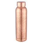 Pipal 1000ml copper water bottle with traditional floral engraving