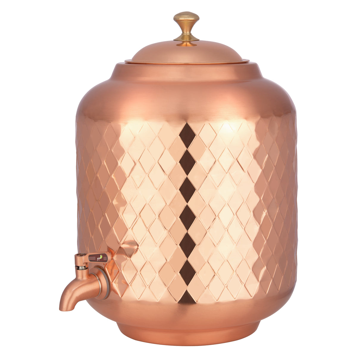Pipal Classical copper water dispenser with embossed diamond pattern and pure copper tap