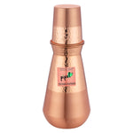 Pipal Kumbh 3-piece copper carafe set with jug, tumbler, and lid dish