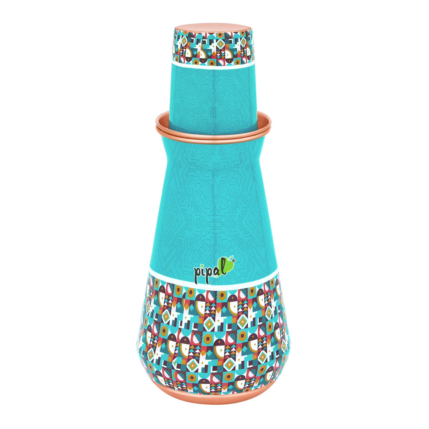 Pipal Kumbh Printed Copper Carafe