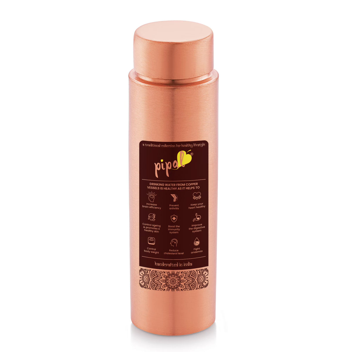 pipal thin copper bottle 500ml 