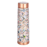 pipal valley printed copper bottle with marble print 